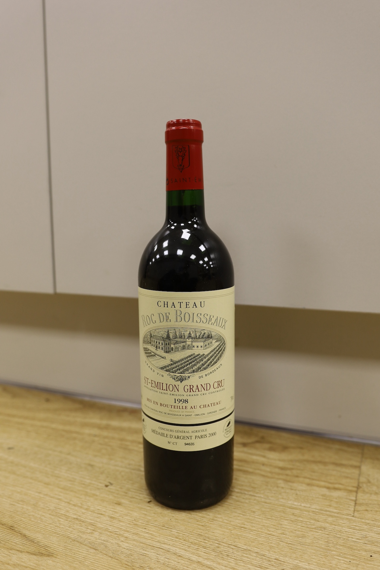 A case of six bottles of Chateau Roc de Boisseaux Saint Emilion Grand Cru 1998. Condition - unknown history of storage